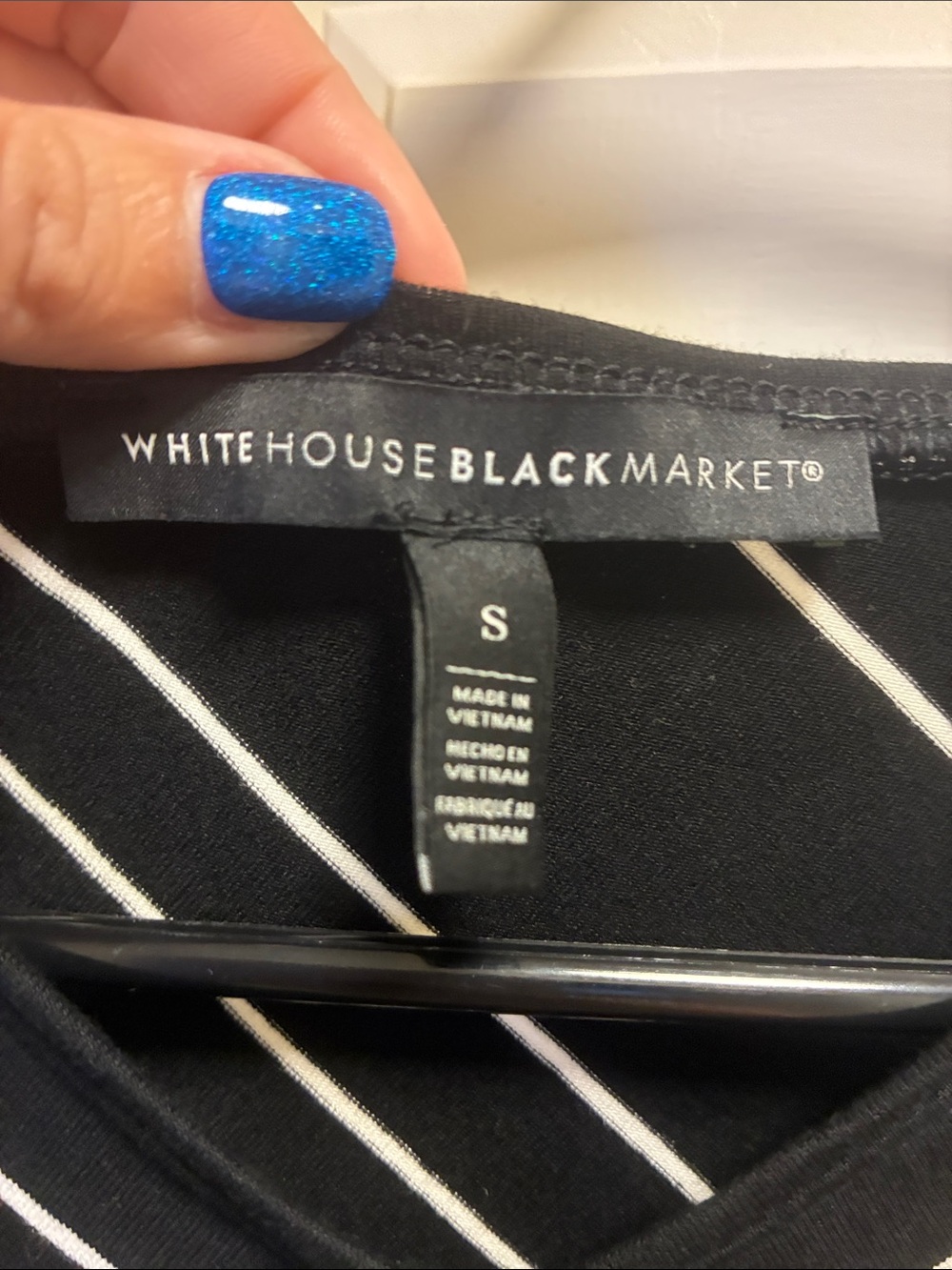 White House Black Market Black and White Diagonal-Stripe Maxi Dress - Picture 8 of 9